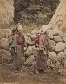 Carrying Children, about 1875-1890s. Creator: Adolfo Farsari.