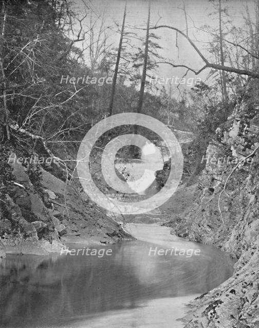 'Lace Waterfalls and Dragon's Pool, Natural Bridge, Virginia', c1897. Creator: Unknown.