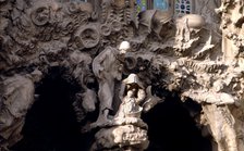 Detail of the Sculptures of St. Joseph and the Virgin in the Nativity façade of the Sagrada Familia.
