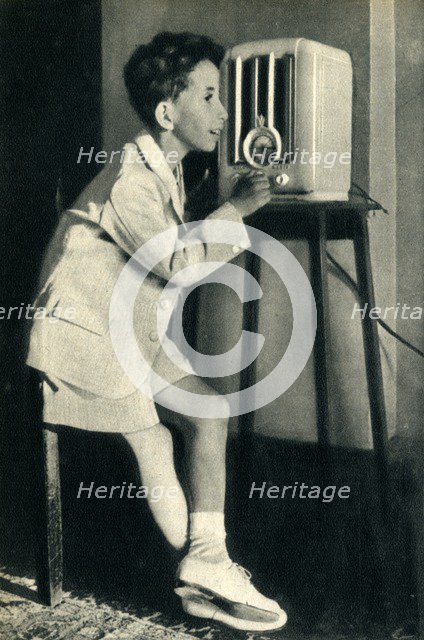 'King Faisal of Iraq listening to a broadcast prepared for his birthday by the BBC', 1942. Creator: Unknown.