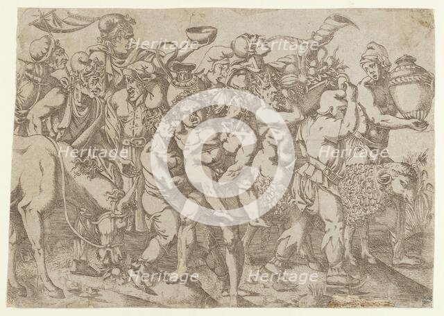 Silenus Carried, 1543. Creator: Antonio Fantuzzi.