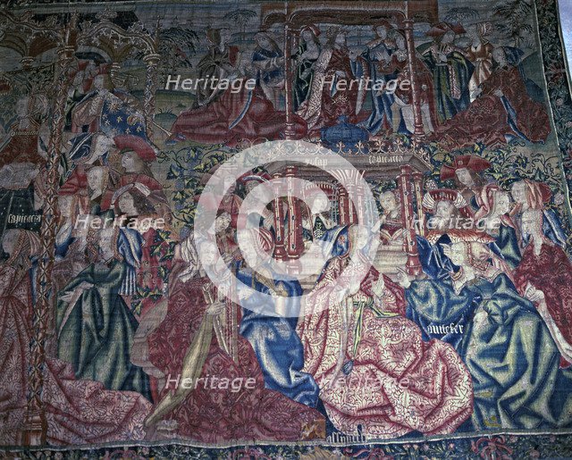 Exaltation of Saint Joseph, in a tapestry preserved in the Cathedral of Tarragona.