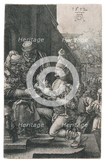 Pilate Washing His Hands, from the series "The Small Passion", 1512. Creator: Dürer, Albrecht (1471-1528).