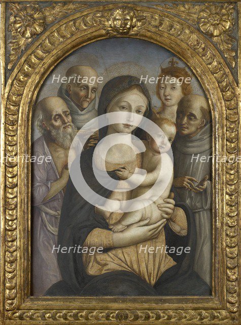 The Virgin and Child with four Saints, late 15th century. Artists: Pietro di Francesco degli Orioli, Virgin Mary.