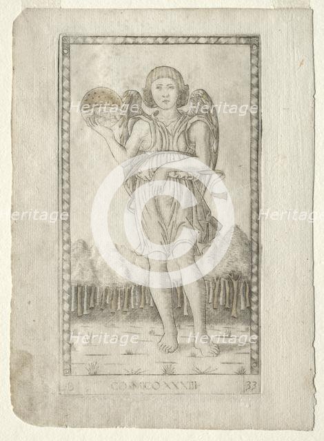 Genius of the World (from the Tarocchi, series B: Cosmic Principles & Virtues, #33), before 1467. Creator: Master of the E-Series Tarocchi (Italian, 15th century).