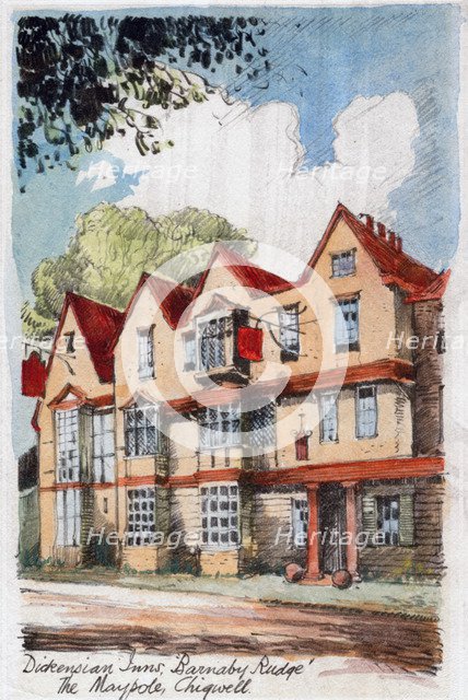 Dickensian Inns, Barnaby Rudge, the Maypole, Chigwell, c1800-1850. Artist: Unknown