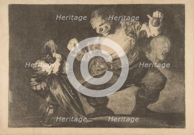 Plate 4 from the 'Disparates': Simpleton, ca. 1816-23 (private printing ca.1854). Creator: Francisco Goya.