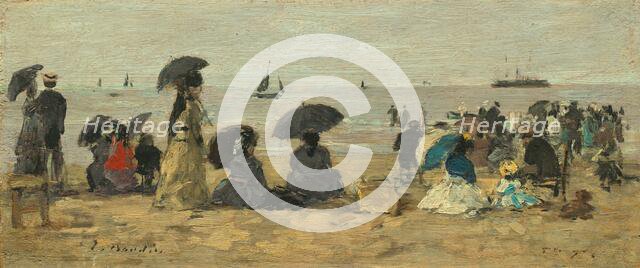 The Beach, 1877. Creator: Eugene Louis Boudin.