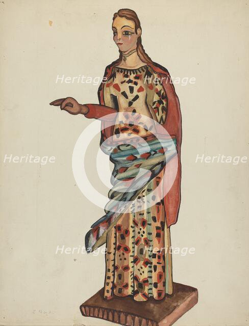 Bulto (Wooden Figure of Saint), 1935/1942. Creator: E. Boyd.