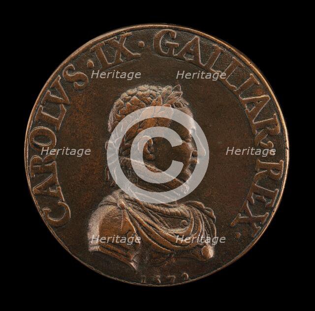 Charles IX, 1550-1574, King of France 1560 [obverse], 1572. Creator: Pierre Woeiriot.