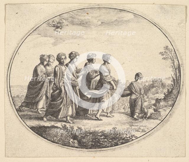 The daughters of Aglaura (Mercury and Herse), ca. 1646. Creator: Wenceslaus Hollar.
