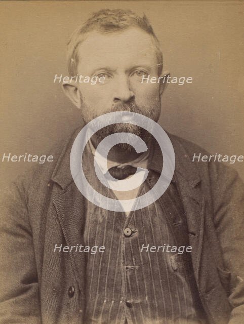 Rigollet. Alexandre. 41 ans, né dans le Loir-et-Cher. Terrassier. Anarchiste. , 1894. Creator: Alphonse Bertillon.