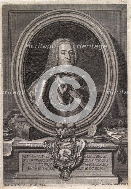 Portrait of Prince Michal Fryderyk Czartoryski (1696-1775), Mid of the 18th cen.. Artist: Mylius, Jan Fryderyk (active Mid of 18th cen.)