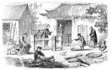 Silk Culture in China: preparing raw silk, 1857. Creator: Unknown.