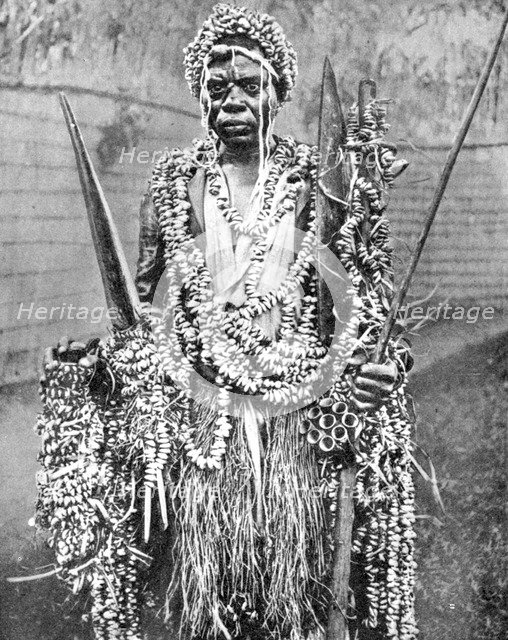 A witch-doctor, Uganda, Africa, 1936.Artist: Wide World Photos