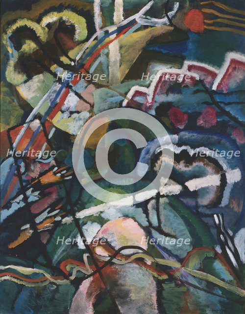 Sketch I for Painting with White Border (Entwurf I zum Bild mit weissem Rand), 1913. Artist: Kandinsky, Wassily Vasilyevich (1866-1944)