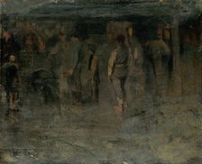 Gloomy Fair II. (Sketch of a Group of Men), 1880-1885. Creator: Ladislav Mednyanszky.