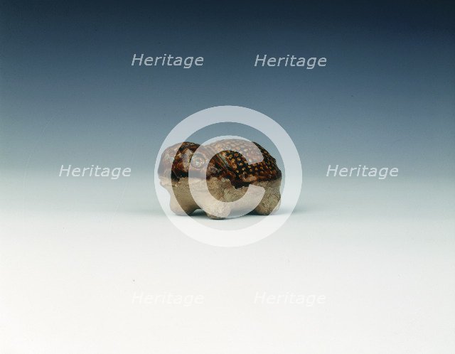 Brown pottery toad-like animal, Tang dynasty, China, 618-907 AD. Artist: Unknown