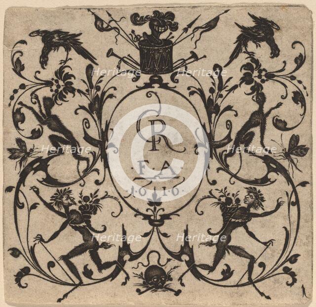 Ornament with Grotesque, 1616. Creator: Johannes Crato von Crafftheim.