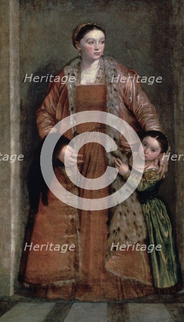 'Portrait of Countess Livia da Porto Thiene and her Daughter', c1551. Artist: Paolo Veronese