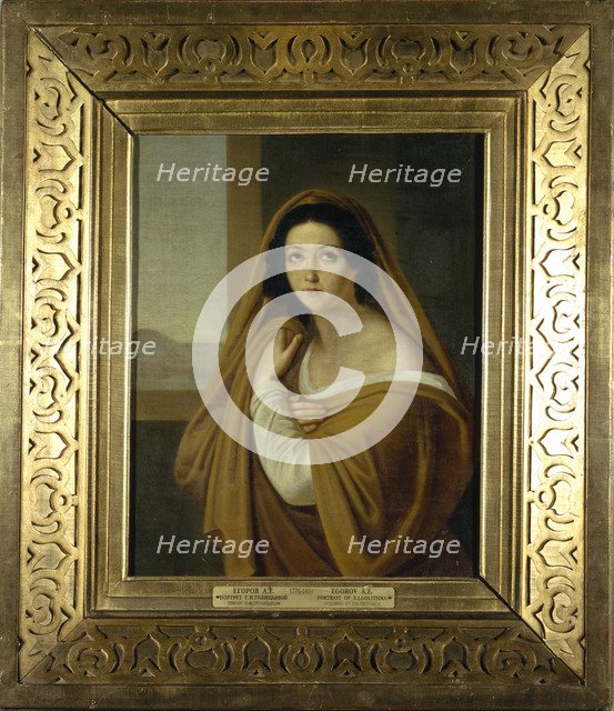 Portrait of Princess Yevdokia (Avdotya) Ivanovna Golitsyna, née Izmaylova (1794-1890), 1810s. Artist: Yegorov, Alexei Yegorovich (1776-1851)