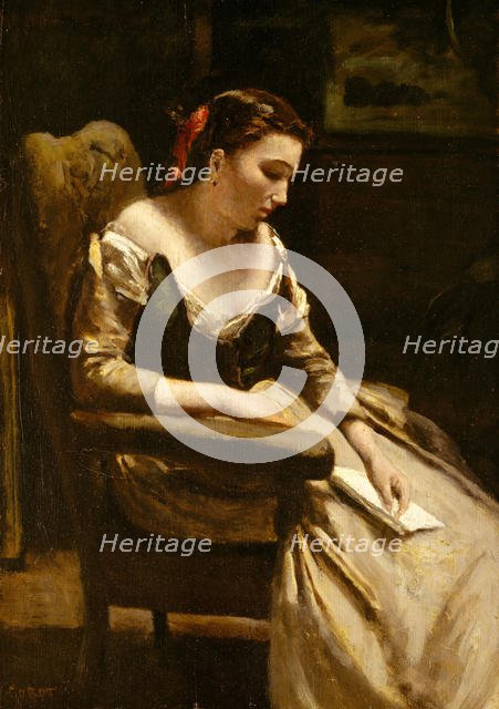 The Letter, ca. 1865. Creator: Jean-Baptiste-Camille Corot.