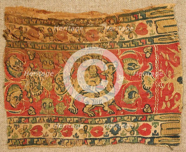 Textile Fragment, Byzantine, 8th-9th century. Creator: Unknown.