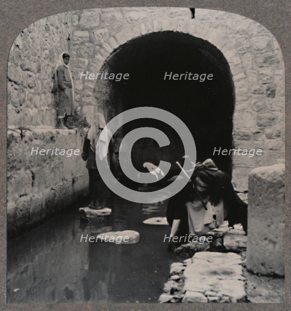 'Blind men washing eyes in the Pool of Siloam', c1900. Artist: Unknown.