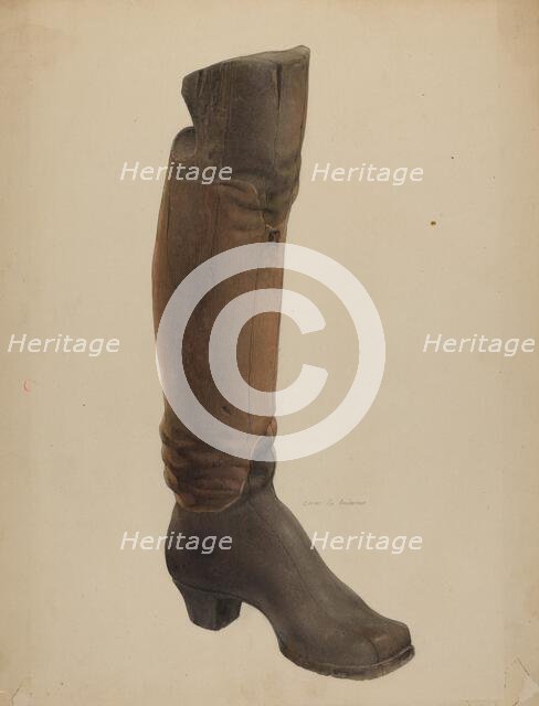 Shoemaker's Sign Board, c. 1938. Creator: Elmer G Anderson.