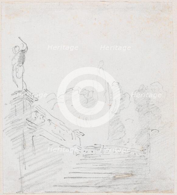 Monumental Stairway, probably c. 1754/1765. Creator: Hubert Robert.