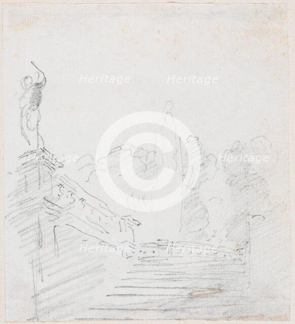Monumental Stairway, probably c. 1754/1765. Creator: Hubert Robert.