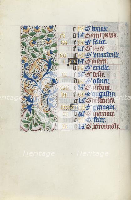 Book of Hours (Use of Rouen): fol. 5v, c. 1470. Creator: Master of the Geneva Latini (French, active Rouen, 1460-80).