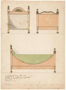 Design for a crib, c.1790. Creator: Anon.
