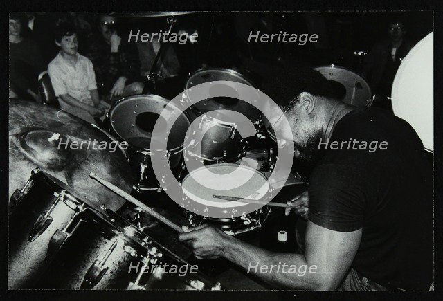 Billy Cobham conducting a drum clinic at the Horseshoe Hotel, London, 1980. Artist: Denis Williams