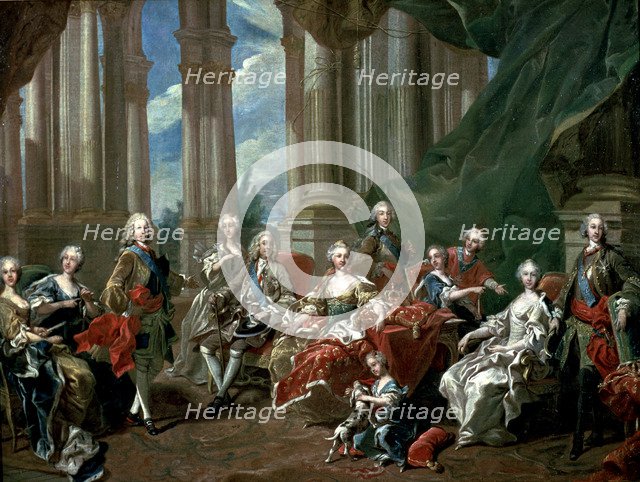 The family of Philip V, oil by Louis Van Loo.
