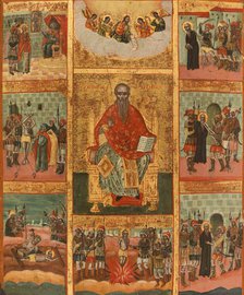 Saint Charalampe and scenes from his life, between 1700 and 1800. Creator: Greek School.