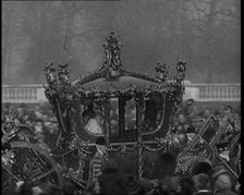 King George V and Queen Mary of the United Kingdom in a Carriage On Their Way To the State..., 1924. Creator: British Pathe Ltd.