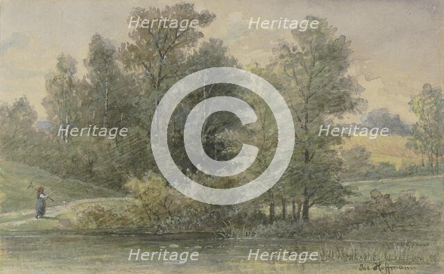 Edge of the forest with stream, c1882. Creator: Jacob Hoffmann.