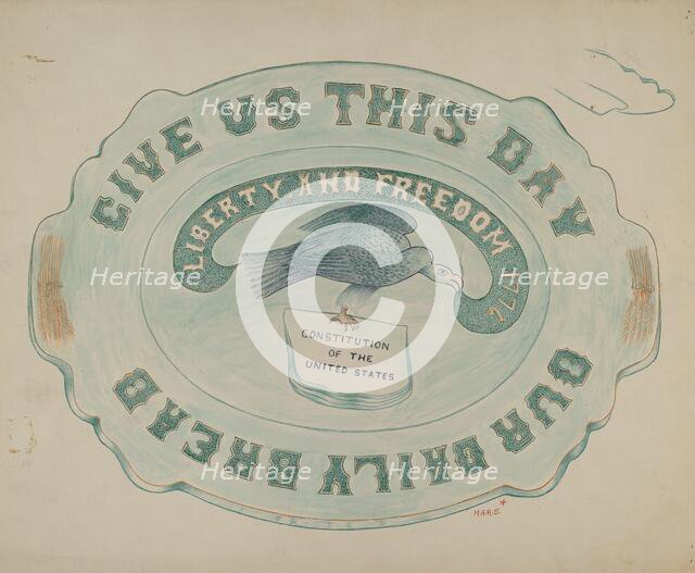 Bread Plate, 1935/1942. Creator: Margaret Stottlemeyer.