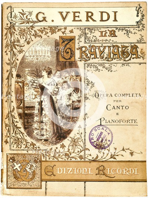 Cover of the vocal score of opera La Traviata by Giuseppe Verdi, 1853.