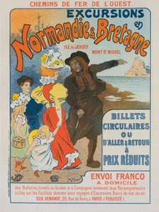 Affiche pour la Compagnie des Chemins de fer de l'Ouest,"Excursions en Normandie et Bretagne", c1896 Creator: Georges Meunier.