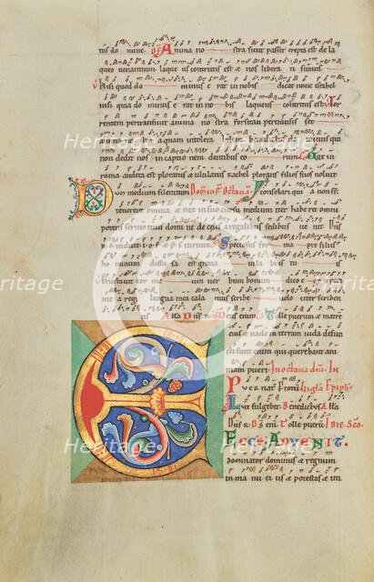 Decorated Initial E; Stammheim Missal, probably 1170s. Creator: Unknown.