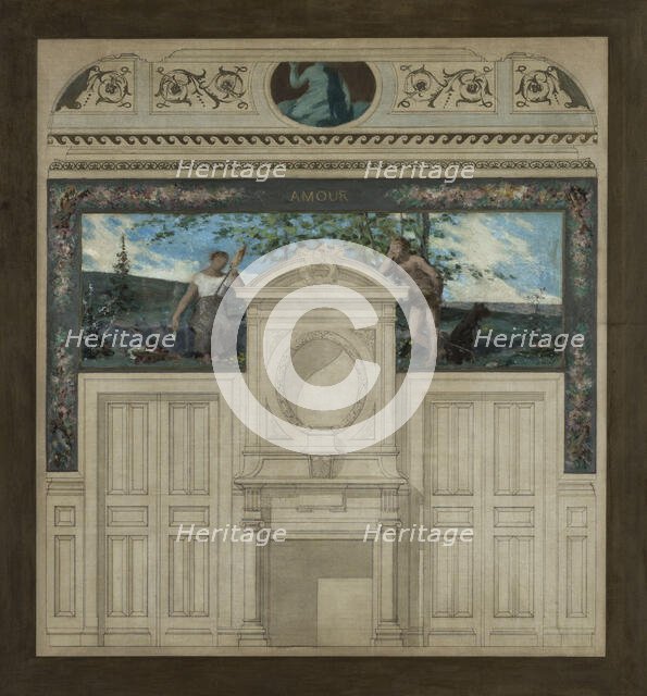Esquisse pour la salle des mariages de la mairie de Saint-Maur-des-Fossés : Amour, 1883. Creator: Edouard Michel Lancon.