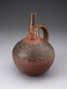 Single Spout Bottle with Modeled Face on Neck, A.D. 700/1000. Creator: Unknown.
