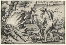 The Labors of Hercules: Hercules on his Pyre, 1548. Creator: Hans Sebald Beham (German, 1500-1550).