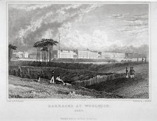 Royal Artillery Barracks, Woolwich, Kent, 1829. Artist: J Hinchcliff