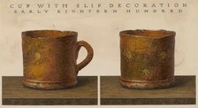 Cup with Slip Decoration, c. 1937. Creator: John Matulis.