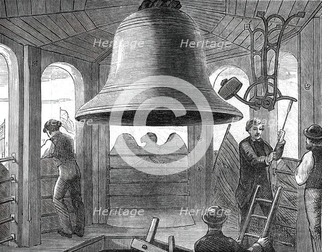 Philadelphia Sketches: in the Belfry, Independence Hall, by one of our special artists, 1876. Creator: Unknown.