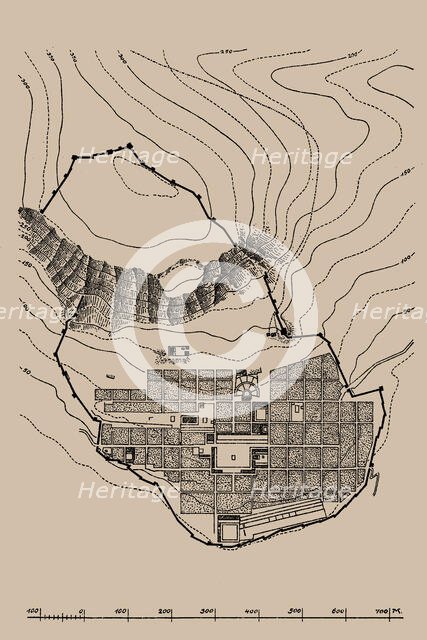 Plan of Priene. From: "Griechische Städteanlagen" by Armin von Gerkan, 1924. Creator: Anonymous master.