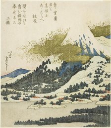 Mount Fuji from Lake Ashi in Hakone, Japan, c. 1830/35. Creator: Hokusai.